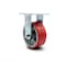 Service Caster 5 Inch Red Poly on Cast Iron Wheel Rigid Caster with Roller Bearing SCC SCC-30R520-PUR-RS - alternate 1